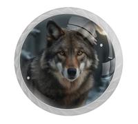VAPOKF Wolf Moon - Pomelli per armadietti per cassettiere, cassetti, armadi, maniglie bianche, per mobili da cucina, decorazione per la casa