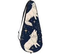 VAPOKF Wolves Howling Shine Stars - Custodia per racchette da tennis, custodia per racchette da tennis, può contenere fino a 2 racchette