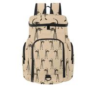 VAPOKF Zaino da basket, borsa sportiva con scomparto per palline e scarpe per calcio, calcio, pallavolo, nuoto, palestra, viaggi, motivo divertente con ballerini astratti