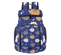 VAPOKF Zaino da basket, borsa sportiva con scomparto per palline e scarpe per calcio, calcio, pallavolo, nuoto, palestra, viaggi, motivo Kawaii con simpatici gatti e animali dei cartoni animati