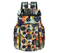 VAPOKF Zaino da basket, borsa sportiva con scomparto per palline e scarpe per calcio, calcio, pallavolo, nuoto, palestra, viaggi, motivo colorato con pesci marini