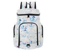 VAPOKF Zaino da basket, borsa sportiva con scomparto per palline e scarpe per calcio, calcio, pallavolo, nuoto, palestra, viaggi, irreale acquerello marmo