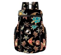 VAPOKF Zaino da basket, borsa sportiva con scomparto per palline e scarpe per calcio, calcio, pallavolo, nuoto, palestra, viaggi, pera di tartaruga, granchio, corallo, stella marina