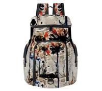 VAPOKF Zaino da basket, borsa sportiva con scomparto per palline e scarpe per calcio, calcio, pallavolo, nuoto, palestra, viaggi, fiori astratti graffiti