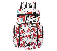 VAPOKF Zaino da basket, borsa sportiva con scomparto per palline e scarpe per calcio, calcio, pallavolo, nuoto, palestra, viaggi, geometria triangolare colorata