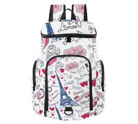 VAPOKF Zaino da basket, borsa sportiva con scomparto per palline e scarpe per calcio, calcio, pallavolo, nuoto, palestra, viaggi, parole in Francia