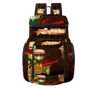 VAPOKF Zaino da basket, borsa sportiva con scomparto per palline e scarpe per calcio, calcio, pallavolo, nuoto, palestra, viaggi, musica djembe africana colorata