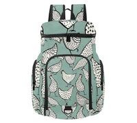 VAPOKF Zaino da basket, borsa sportiva con scomparto per palline e scarpe per calcio, calcio, pallavolo, nuoto, palestra, viaggi, animali dei cartoni animati, polli, bel motivo