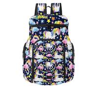 VAPOKF Zaino da basket, borsa sportiva con scomparto per palline e scarpe per calcio, calcio, pallavolo, nuoto, palestra, viaggi, acquerello carino unicorno e fiaba arcobaleno