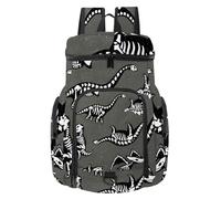 VAPOKF Zaino da basket, borsa sportiva con scomparto per palline e scarpe per calcio, calcio, pallavolo, nuoto, palestra, viaggi, divertente motivo dinosauri fossili