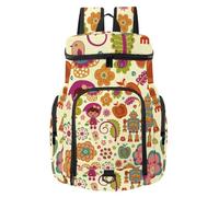 VAPOKF Zaino da basket, borsa sportiva con scomparto per palline e scarpe per calcio, calcio, pallavolo, nuoto, palestra, viaggi, ragazza dei cartoni animati, Robort Flower Bird