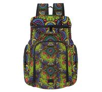 VAPOKF Zaino da basket, borsa sportiva con scomparto per palline e scarpe per calcio, calcio, pallavolo, nuoto, palestra, viaggi, natura, fiori astratti, motivo mandala rotondo