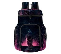 VAPOKF Zaino da basket, borsa sportiva con scomparto per palline e scarpe per calcio, calcio, pallavolo, nuoto, palestra, viaggi, motivo 3D City Futuristic Science Buliding