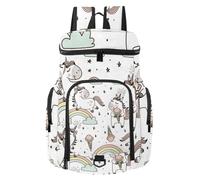VAPOKF Zaino da basket, borsa sportiva con scomparto per palline e scarpe per calcio, calcio, pallavolo, nuoto, palestra, viaggi, magici, graziosi, unicorni, nuvole, arcobaleno, stelle