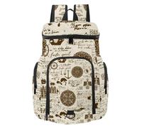 VAPOKF Zaino da basket, borsa sportiva con scomparto per palline e scarpe per calcio, calcio, pallavolo, nuoto, palestra, viaggi, motivo astratto antico manoscritto rosa ancore vintage