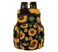 VAPOKF Zaino da basket, borsa sportiva con scomparto per palline e scarpe per calcio, calcio, pallavolo, nuoto, palestra, viaggi, germogli di girasoli e foglie floreali
