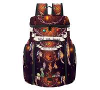 VAPOKF Zaino da basket, borsa sportiva con scomparto per palline e scarpe per calcio, calcio, pallavolo, nuoto, palestra, viaggi, bellissimo acchiappasogni Follow Your Dream Illustration