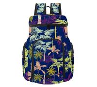 VAPOKF Zaino da basket, borsa sportiva con scomparto per palline e scarpe per calcio, calcio, pallavolo, nuoto, palestra, viaggi, motivo colorato con palme colorate