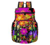 VAPOKF Zaino da basket, borsa sportiva con scomparto per palline e scarpe per calcio, calcio, pallavolo, nuoto, palestra, viaggi, fiori astratti floreali decorativi