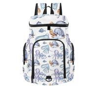 VAPOKF Zaino da basket, borsa sportiva con scomparto per palline e scarpe per calcio, calcio, pallavolo, nuoto, palestra, viaggi, tartaruga, polpo