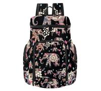 VAPOKF Zaino da basket, borsa sportiva con scomparto per palline e scarpe per calcio, calcio, pallavolo, nuoto, palestra, viaggi, tribù indiana, elefante, amore, cuore, puntini, farfalla