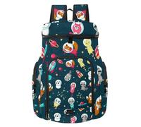 VAPOKF Zaino da basket, borsa sportiva con scomparto per palline e scarpe per calcio, calcio, pallavolo, nuoto, palestra, viaggi, pianeti spaziali, simpatici animali, panda, procione, gatto, volpe