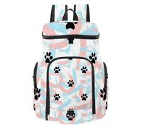 VAPOKF Zaino da basket, borsa sportiva con scomparto per palline e scarpe per calcio, calcio, pallavolo, nuoto, palestra, viaggi, impronte di animali neri e motivi astratti con pennellate