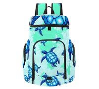 VAPOKF Zaino da basket, borsa sportiva con scomparto per palline e scarpe per calcio, calcio, pallavolo, nuoto, palestra, viaggi, tartaruga marina blu turchese