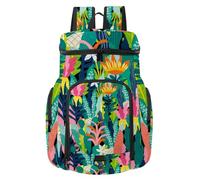 VAPOKF Zaino da basket, borsa sportiva con scomparto per palline e scarpe per calcio, calcio, pallavolo, nuoto, palestra, viaggi, fiori astratti della giungla