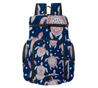 VAPOKF Zaino da basket, borsa sportiva con scomparto per palline e scarpe per calcio, calcio, pallavolo, nuoto, palestra, viaggi, motivo tartaruga tribale