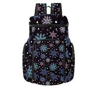 VAPOKF Zaino da basket, borsa sportiva con scomparto per palline e scarpe per calcio, calcio, pallavolo, nuoto, palestra, viaggi, vari motivi con fiocchi di neve che cadono
