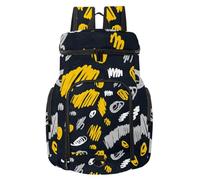 VAPOKF Zaino da basket, borsa sportiva con scomparto per palline e scarpe per calcio, calcio, pallavolo, nuoto, palestra, viaggi, scarabocchi astratti