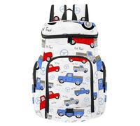 VAPOKF Zaino da basket, borsa sportiva con scomparto per palline e scarpe per calcio, calcio, pallavolo, nuoto, palestra, viaggi, vecchi camion colorati