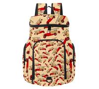 VAPOKF Zaino da basket, borsa sportiva con scomparto per palline e scarpe per calcio, calcio, pallavolo, nuoto, palestra, viaggi, camion dei pompieri vintage