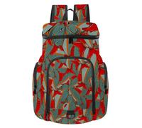 VAPOKF Zaino da basket, borsa sportiva con scomparto per palline e scarpe per calcio, calcio, pallavolo, nuoto, palestra, viaggi, pesci freschi con pinne rosse e code