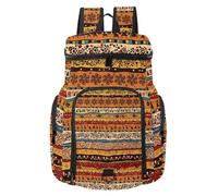VAPOKF Zaino da basket, borsa sportiva con scomparto per palline e scarpe per calcio, calcio, pallavolo, nuoto, palestra, viaggi, motivo tribù africana arancione a righe