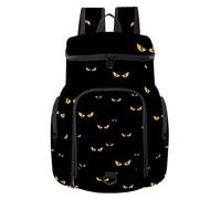 VAPOKF Zaino da basket, borsa sportiva con scomparto per palline e scarpe per calcio, calcio, pallavolo, nuoto, palestra, viaggi, motivo strani occhi spaventosi
