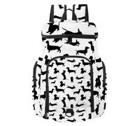 VAPOKF Zaino da basket, borsa sportiva con scomparto per palline e scarpe per calcio, calcio, pallavolo, nuoto, palestra, viaggi, cani neri, bassotto ombra
