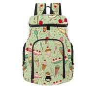 VAPOKF Zaino da basket, borsa sportiva con scomparto per palline e scarpe per calcio, calcio, pallavolo, nuoto, palestra, viaggi, gelato alla menta, dessert, motivi colorati