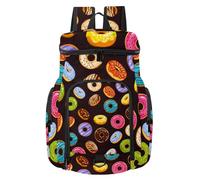 VAPOKF Zaino da basket, borsa sportiva con scomparto per palline e scarpe per calcio, calcio, pallavolo, nuoto, palestra, viaggi, motivo colorato con ciambelle al cioccolato