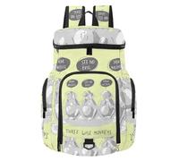 VAPOKF Zaino da basket, borsa sportiva con scomparto per palline e scarpe per calcio, calcio, pallavolo, nuoto, palestra, viaggi, tre scimmie sagge