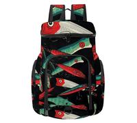 VAPOKF Zaino da basket, borsa sportiva con scomparto per palline e scarpe per calcio, calcio, pallavolo, nuoto, palestra, viaggi, esche da pesca, motivo colorato Ocean Life