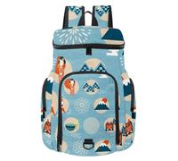 VAPOKF Zaino da basket, borsa sportiva con scomparto per palline e scarpe per calcio, calcio, pallavolo, nuoto, palestra, viaggi, motivo simbolo della cultura giapponese
