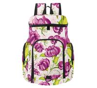 VAPOKF Zaino da basket, borsa sportiva con scomparto per palline e scarpe per calcio, calcio, pallavolo, nuoto, palestra, viaggi, fiori astratti viola rosa