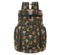 VAPOKF Zaino da basket, borsa sportiva con scomparto per palline e scarpe per calcio, calcio, pallavolo, nuoto, palestra, viaggi, tribù, giraffe, orsi, elefante, leoni