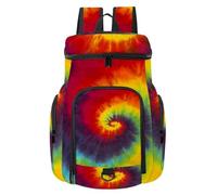 VAPOKF Zaino da basket, borsa sportiva con scomparto per palline e scarpe per calcio, calcio, pallavolo, nuoto, palestra, viaggi, colori tie dye, motivo a vortice hippie
