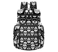 VAPOKF Zaino da basket, borsa sportiva con scomparto per palline e scarpe per calcio, calcio, pallavolo, nuoto, palestra, viaggi, teschi astratti, motivo floreale