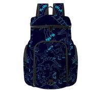 VAPOKF Zaino da basket, borsa sportiva con scomparto per palline e scarpe per calcio, calcio, pallavolo, nuoto, palestra, viaggi, motivo dinosauro Silhouette Dino