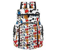 VAPOKF Zaino da basket, borsa sportiva con scomparto per palline e scarpe per calcio, calcio, pallavolo, nuoto, palestra, viaggi, motivo colorato con icone sportive