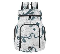 VAPOKF Zaino da basket, borsa sportiva con scomparto per palline e scarpe per calcio, calcio, pallavolo, nuoto, palestra, viaggi, mappa della città di Rotterdam, Olanda meridionale, Paesi Bassi